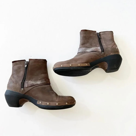 Merrell Luxe Mid 5” Ankle Boot Brown Leather Women’s Size 7.5 Brushed Metallic - Picture 5 of 12